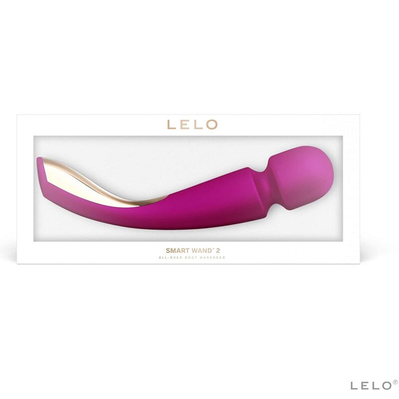 Pink 'Smart Wand 2' by Lelo in its packaging on a white background