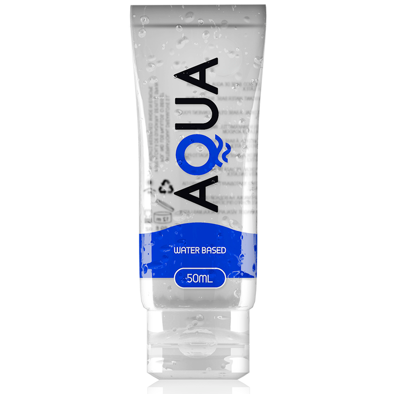 Aqua water-based lubricant packaging on a white background