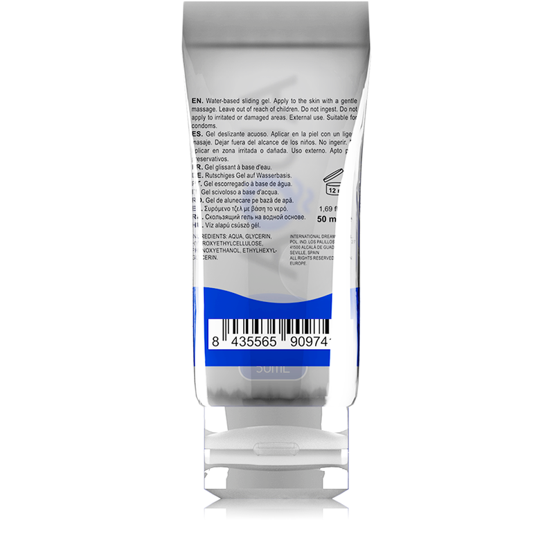 Tube of gel with label on a white background