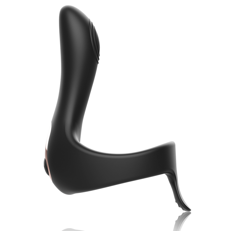 Black high-heeled shoe on a white background