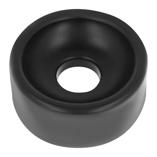 Black rubber bushing on a white background