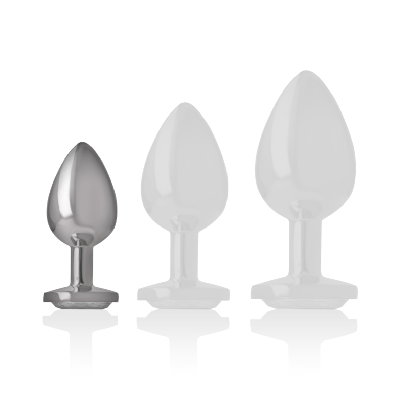 Three metallic buts on a white background