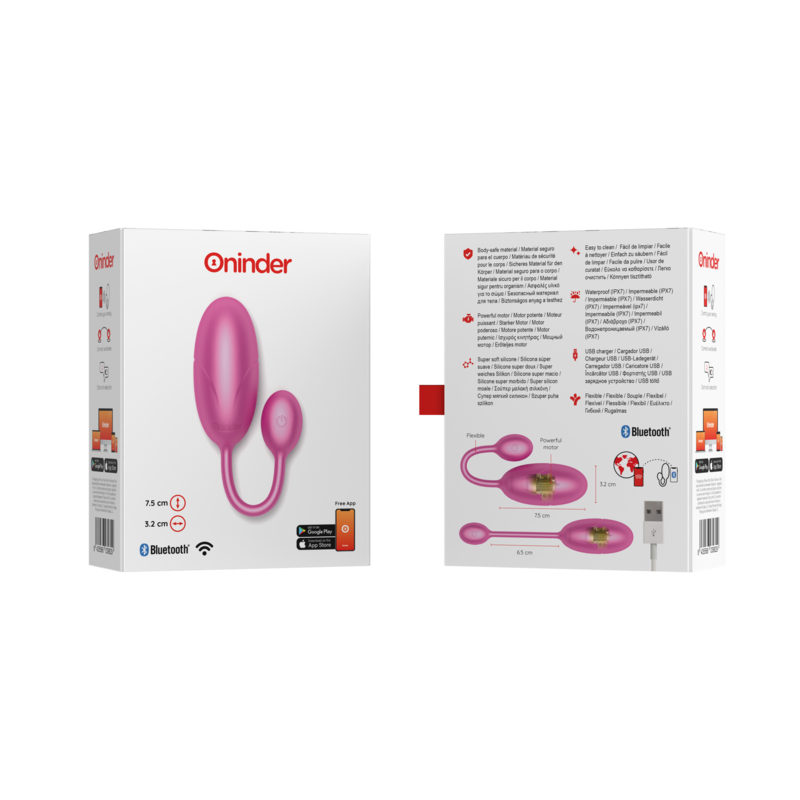 ONINDER - TOKYO VIBRATING EGG BLACK 7.5 X 3.2 CM FREE APP