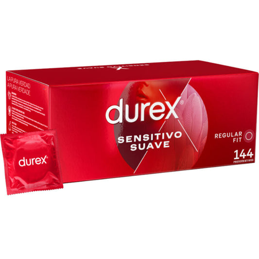 Durex Sensitive Suave packaging with a single pack in front on a white background