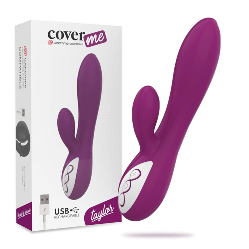 Purple toy with 'Cover Me' packaging on a white background