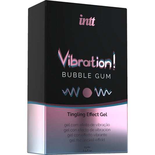 Box of intt Vibration! Bubble Gum Tingling Effect Gel with black and purple design.