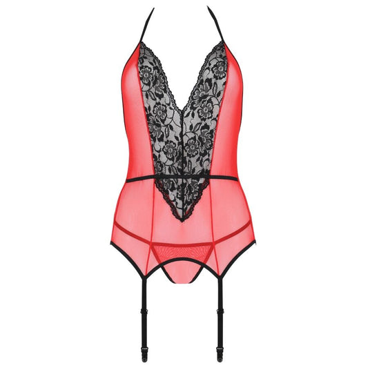 PASSION - PEONIA CORSET EROTIC LINE RED L/XL