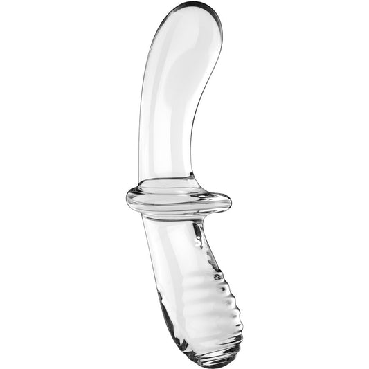 SATISFYER - DOUBLE CRYSTAL DILDO BLUE