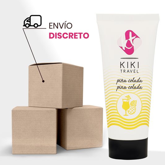 Kiki Travel Pina Colada product with cardboard boxes on a white background