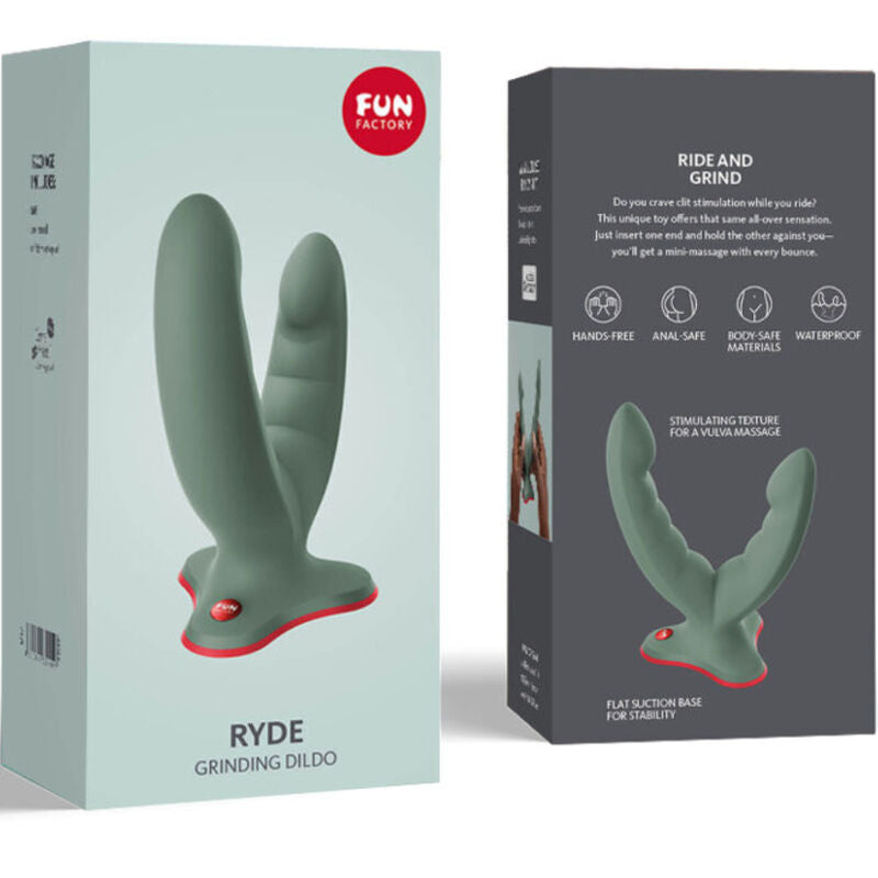 FUN FACTORY - RYDE DOUBLE DILDO & MASSAGER BLACK