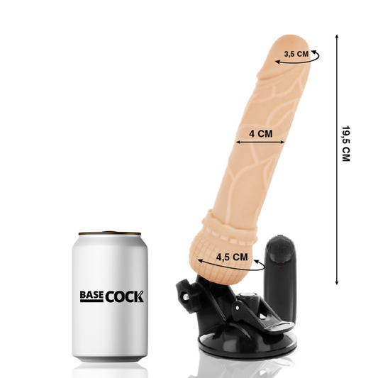 BASECOCK - REALISTIC VIBRATOR REMOTE CONTROL BLACK 19.5 CM -O- 4 CM