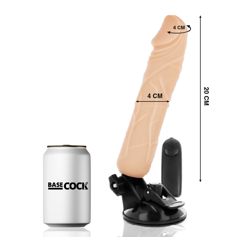 BASECOCK - REALISTIC VIBRATOR REMOTE CONTROL BLACK 20 CM -O- 4 CM