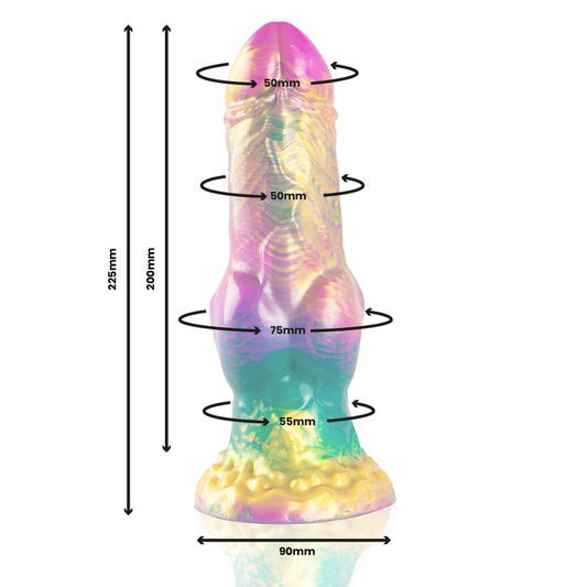 EPIC - IRIS DILDO WITH RAINBOW TESTICLES OF PLEASURE by Wellwetta