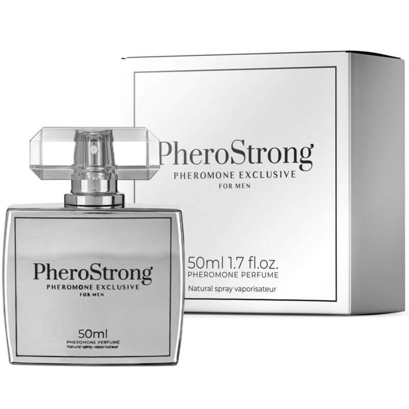 PheroStrongpheromone perfume bottle and packaging on a white background