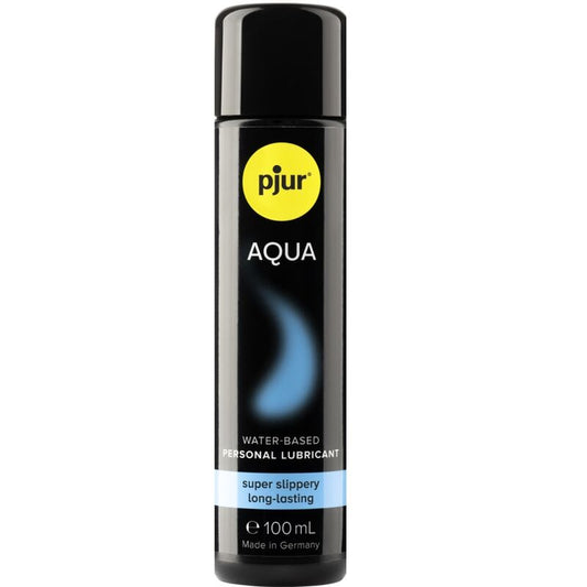 Bottle of pjur Aqua personal lubricant on a white background