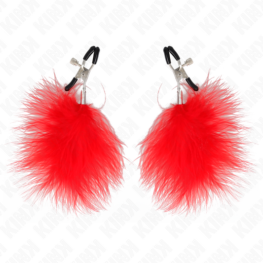 KINK - FEATHER NIPPLE CLAMP RED 7 CM