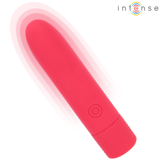 Red flashlight with a white background and 'intense' brand logo.