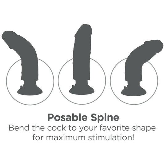 KING COCK - 15.24 CM VIBRATING COCK FLESH