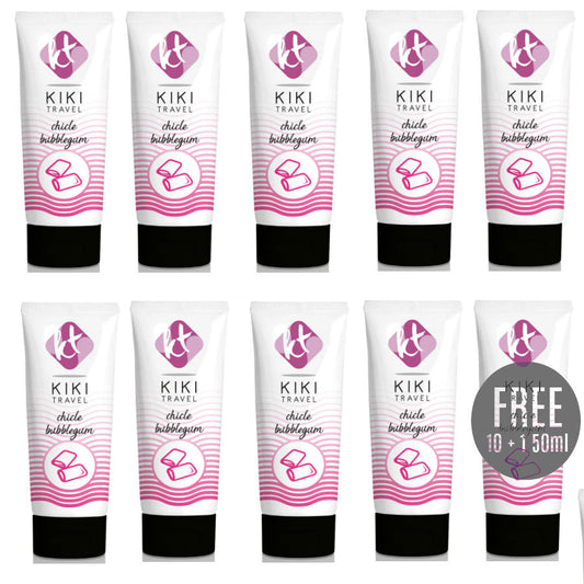KIKÍ TRAVEL - GUM FLAVOR LUBRICANT 50ML 10 + 1 FREE by Wellwetta