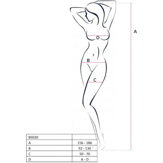 PASSION - WOMAN BS020 WHITE BODYSTOCKING ONE SIZE