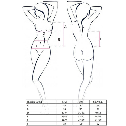 PASSION - WOMAN HELLEN BLACK CORSET SIZE L/XL