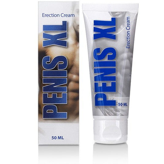 Tube and packaging of Penis XL Erection Cream on a white background