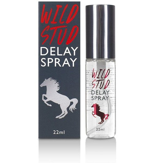Wild Stud Delay Spray bottle and packaging on a white background