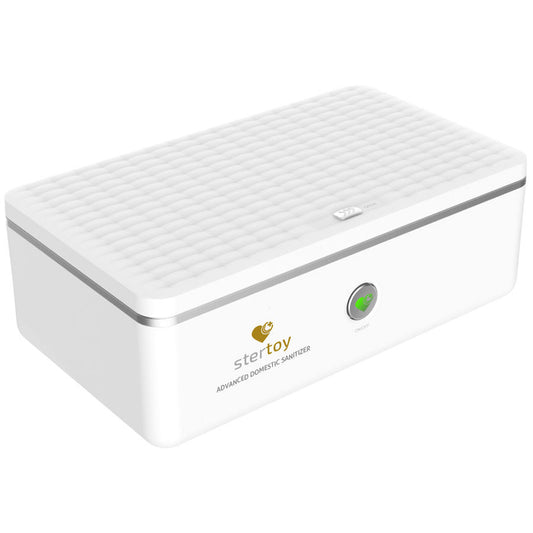 White electronic device with 'ster toy' branding on a white background