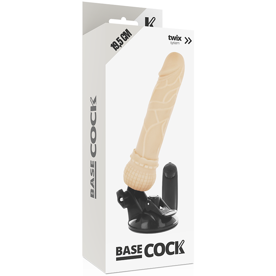 BASECOCK - REALISTIC VIBRATOR REMOTE CONTROL BLACK 19.5 CM -O- 4 CM