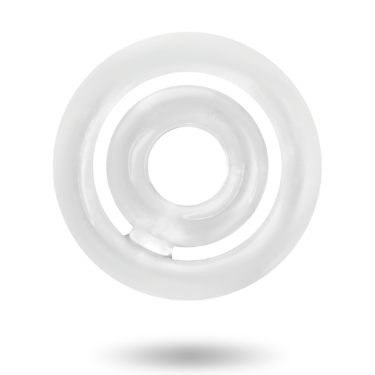 White circular object on a white background