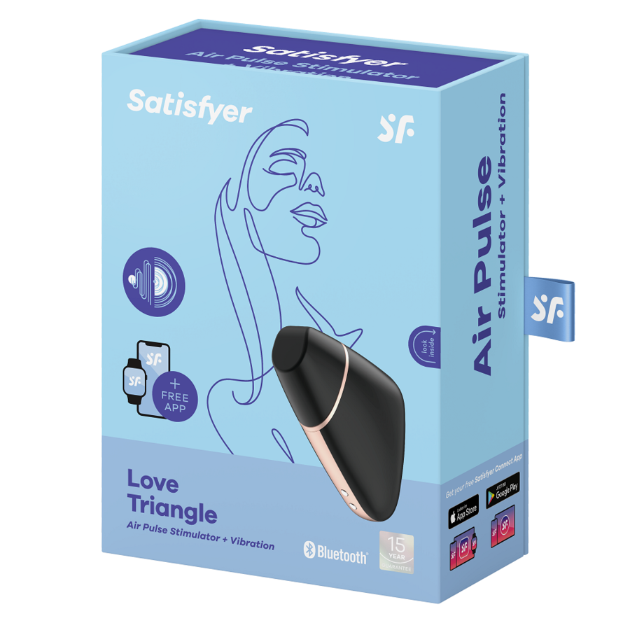SATISFYER - LOVE TRIANGLE AIR PULSE STIMULATOR & VIBRATOR WHITE