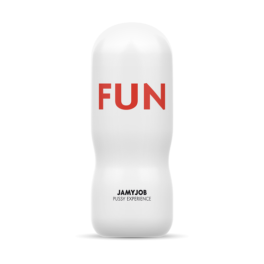 White product with 'FUN' in red and 'JAMYJOB' text on a white background