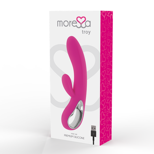 Product packaging for a pink toy with 'moreca' branding on a white background