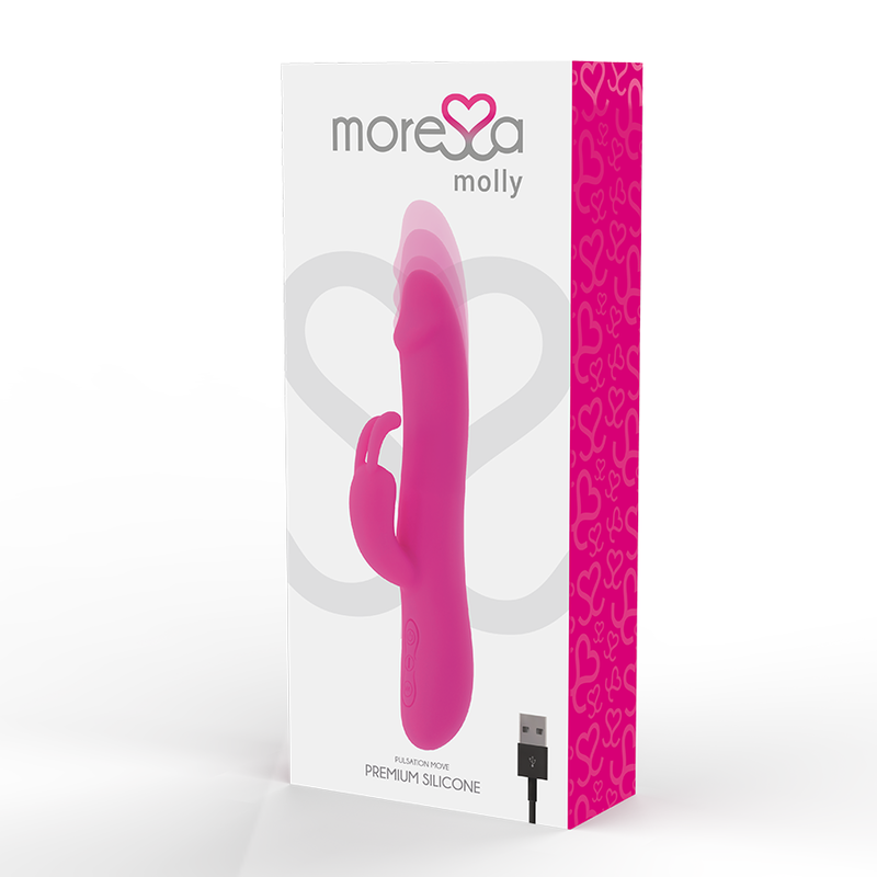 Pink toy with 'morega molly' branding on a white background