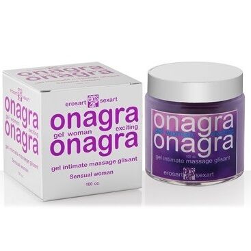 Onagra gel for women packaging including jar and box on a white background