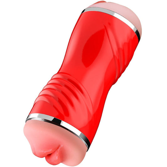 ARMONY - DOUBLE VAGINA & MOUTH RED MASTURBATOR FOR MEN - Wellwetta