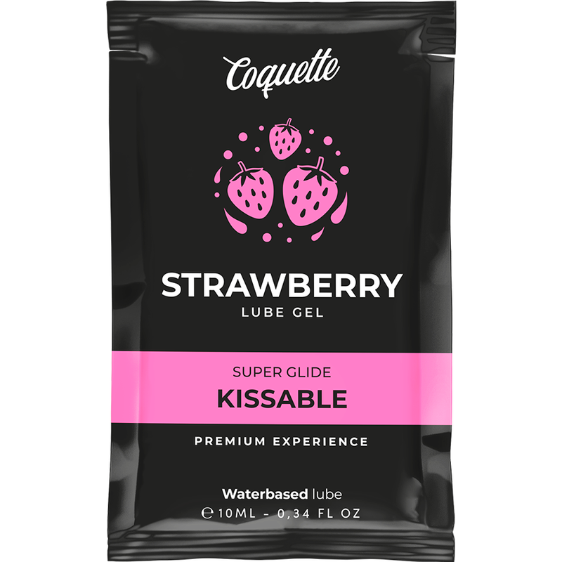 COQUETTE CHIC DESIRE - STRAWBERRY WATER BASED KISSABLE LUBRICANT POCKET 10