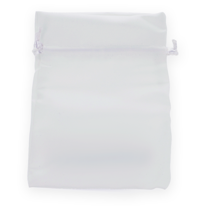 White drawstring bag on a white background