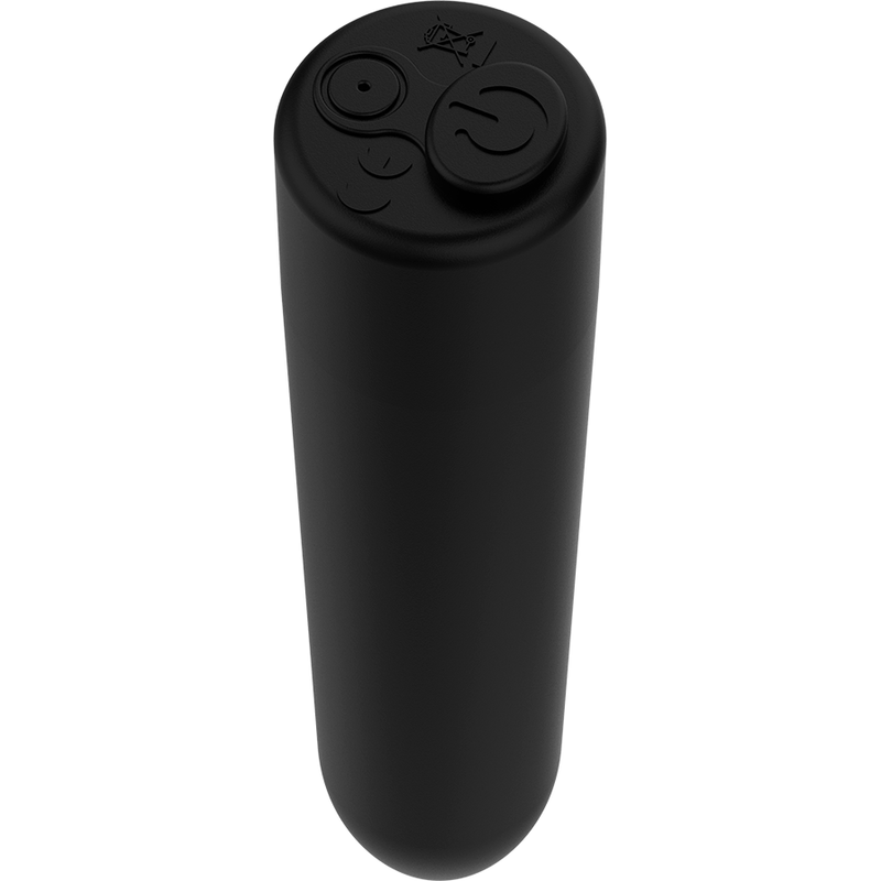 Black cylindrical object with control buttons on a white background