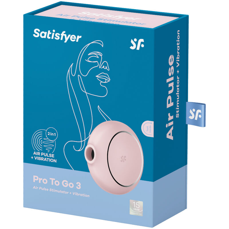 SATISFYER - PRO TO GO 3 DOUBLE AIR PULSE STIMULATOR & VIBRATOR BLUE