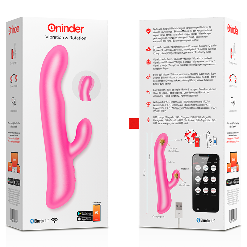 Pink cactus-shaped product with Oninder branding on a white background