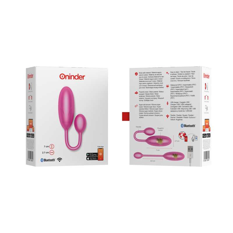 ONINDER - DENVER VIBRATING EGG BLACK 7 X 2.7 CM FREE APP