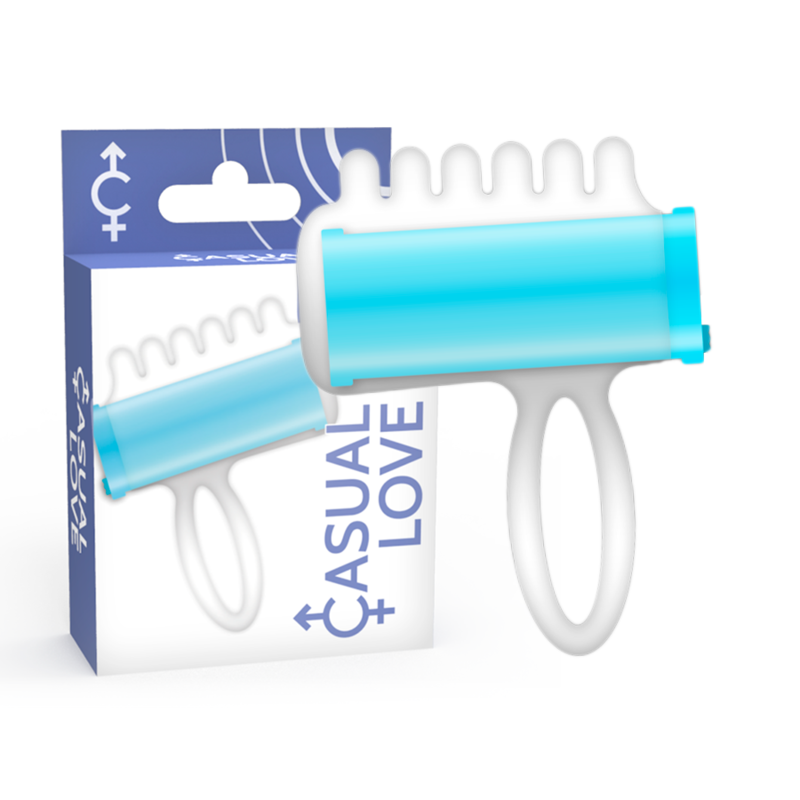 Blue and white tool with packaging labeled 'Casual Love' on a white background