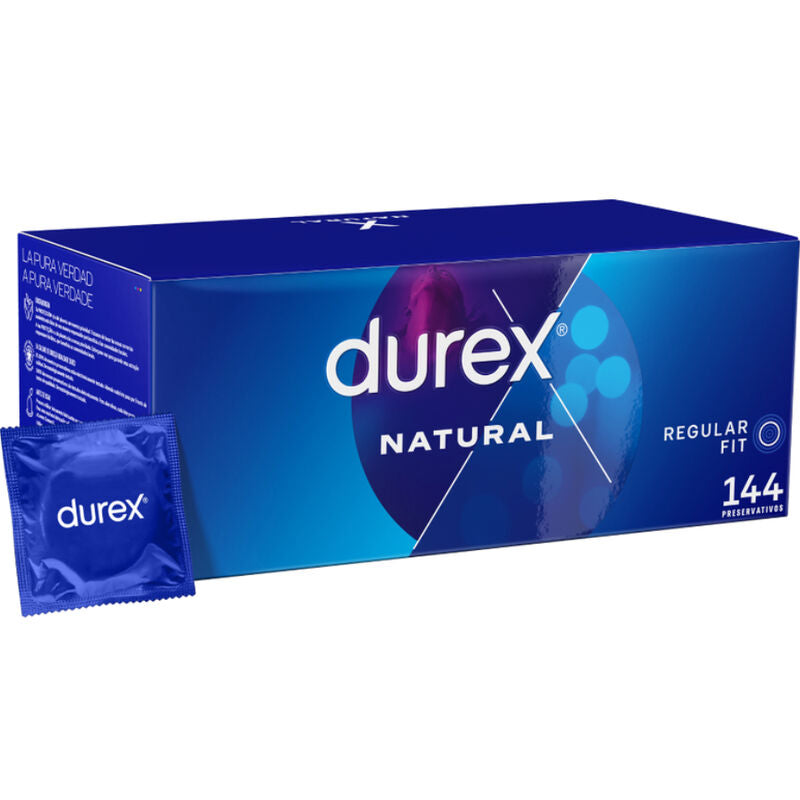 Durex Natural packaging with a single packet on a white background