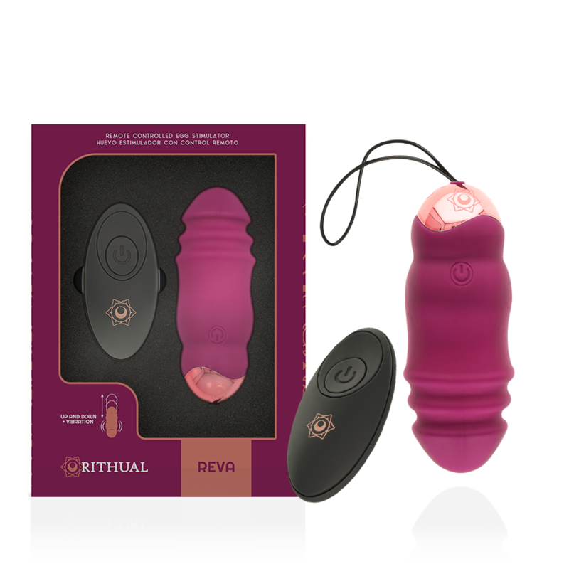 Purple remote-controlled electronic device with packaging on a white background