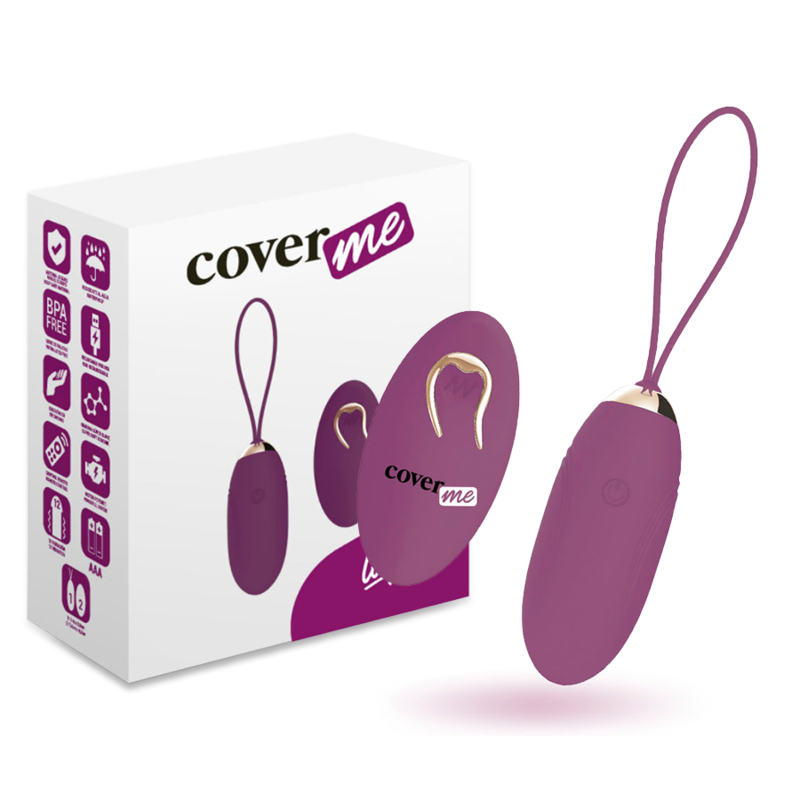 Purple 'cover me' product with packaging on a white background