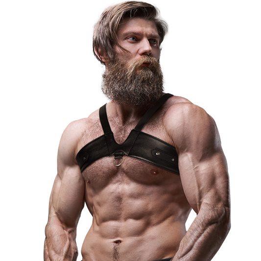 FETISH SUBMISSIVE ATTITUDE - MENS BRIGADE ECO-LEATHER CHEST HARNESS