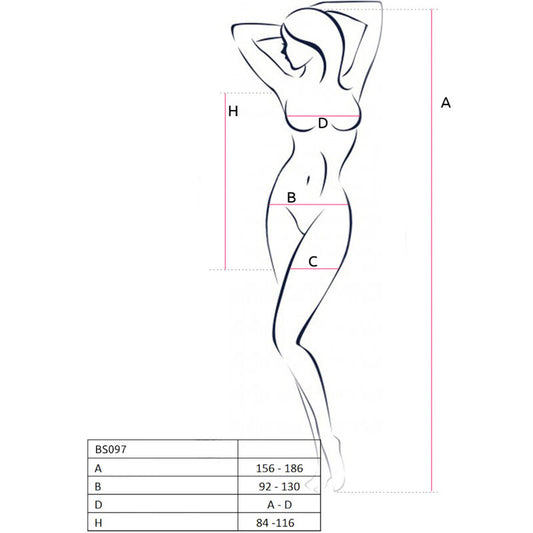 PASSION - BS097 WHITE BODYSTOCKING ONE SIZE