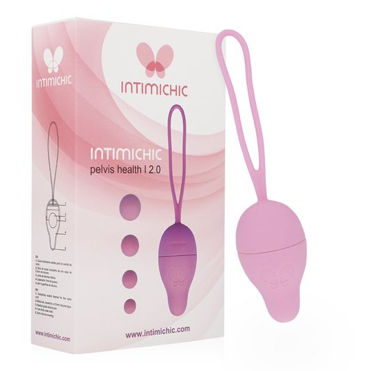 Pink device with packaging labeled 'INTIMICHIC' on a white background
