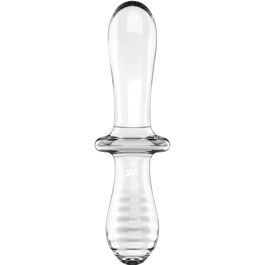 SATISFYER - DOUBLE CRYSTAL DILDO BLUE